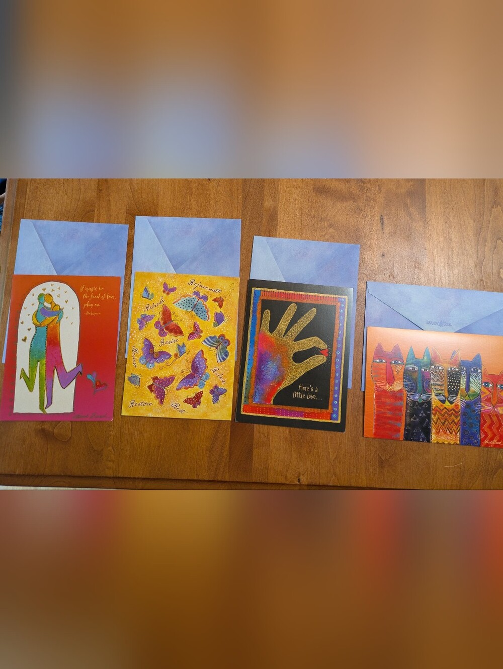 Laurel Burch Set Of 4 Cards With Envelopes